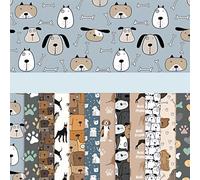 24 Sheets Scrapbook Paper, 6x6 Paper Pads, Cute Cats and Dogs Pattern Cardstocks, 12 Designs Lovely Animals Paper Pads for Crafting (2 Pack Dogs Pattern)