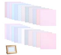 24 Sheets Scrapbook Paper Pad 12x12 Inch Double-Sided Soft Color Patterned Cardstock Decorative Craft Paper for DIY Scrapbooking, Junk Journal, Card Making, Decoupage and Photo Album Decor(Pastel)
