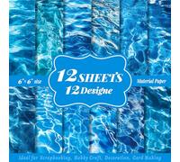 24 Sheets Scrapbook Paper Pad, 6x6 Inch Decorative Craft Paper for Scrapbooking Water Ripple Texture Craft Papers for DIY Card Making, Journaling, Photo Albums, and Mixed Media Art Projects