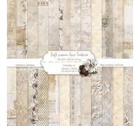 24 Sheets Scrapbook Paper Scrapbooking Supplies 12" x 12" Soft Cream Lace Texture Pattern Paper DIY Decorative Card Papers for Scrapbooking Photo Album Arts Craft Design Gift Card, 12 Designs/160Gsm