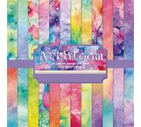 24 Sheets Scrapbook Paper Set, 15.2 x 15.2 cm, Natural, Elegant Design Paper for Scrapbooking and Origami, Craft Paper with Nature Inspiration, Decoupage Paper for Furniture (Watercolour Flowers, 15.2