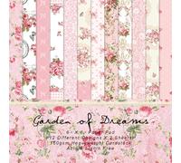 24 Sheets Scrapbooking Background Paper Pads 6" x 6" Romantic Pink Scrapbooking Decoupage Pad Spring Pattern Decotation Pad Set Scrapbook Decorative Paper for DIY Craft Card Making Gift Wrapping (B)