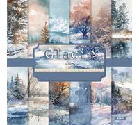 24 Sheets Scrapbooking Background Paper Pads 6" x 6" Snow Scene Decoupage Pad Set Romantic Winter Scrapbooking Pads Album Scrapbook Decorative Paper for DIY Craft Card Making Gift Wrapping (C)