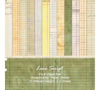 24 Sheets Simple Line Pattern Paper, 6" x 6" Scrapbooking Supplies Decorative Craft Paper for DIY Card Making Photo Album Junk Journal Décor