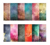 24 Sheets Single-Sided Scrapbook Paper Pad,Cuttable Foldable Pattern Scrapbook Papers Exquisite Vintage Writing Scrapbooking Cardstock Paper Pad for Photo Frame Decor Gift Decoration(15cm)