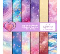 24 Sheets Starry Sky Scrapbook Paper 6x6 Inch Shiny Star Themed Cardstock for DIY Card Making Photo Albums Journaling Acid Free Decorative Craft Paper Pad for Hobby Craft Decoration