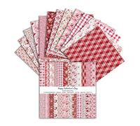 24 Sheets Valentines Pattern Paper, 24 Designs/160gsm Double-Sided Love Theme Scrapbook Paper for Valentine Crafts, Romantic Gifts, Card Making Scrapbooking Supplies (6x6 in)