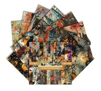 24 Sheets Vintage Gothic Scrapbook Paper 6x6 Inch Single-Sided Dark Halloween Patterns for Junk Journaling, Card Making, Collage & Mixed Media Crafts (D, 6×6)