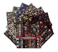 24 Sheets Vintage Gothic Scrapbook Paper 6x6 Inch Single-Sided Dark Halloween Patterns for Junk Journaling, Card Making, Collage & Mixed Media Crafts (E, 6×6)