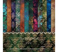 24 Sheets Vintage Scrapbooking Paper, 12x12 Inch Single-Sided Pattern Decorative Background Cardstock Paper for DIY Art Card Making Scrapbook Photo Album Decor Gift Decoration