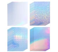 24 Sheets Vinyl Printable Sticker Paper A4 Size (8.25" x 11.7") Holographic Sticker Paper Self-Adhesive Waterproof Dries Quickly For Inkjet/Laser Printer