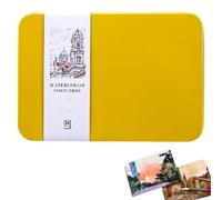 24 Sheets Watercolor Postcards Blank 4 X 6 Cotton Watercolor Cards in Tin 140lb/300gsm Postcards for Painting, Greeting Cards, DIY Art Projects, Light Yellow in Tin