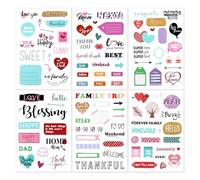 24 Sheets Waterproof Scrapbooking Stickers Kit - Assorted Family, Love & Floral Designs | Compatible with Happy Planner, Bullets Journal | Easy Peel, Value Pack, Gift Idea