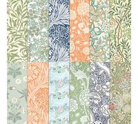 24 Sheets William Morris Pattern Paper 12" x 12" William Morris Scrapbook Paper Pad Double-Sided Vintage Floral William Morris Floral Pattern Paper Vintage Floral Botanic Patterned Decorative Paper