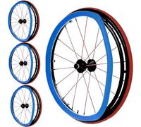 24" Silicone Wheelchair Push Rim Covers, Wear Resistant Wheel Chair Push Wheel Covers, Enhance Grip and Traction, Ideal for Rim Grips(Blue,22inch)