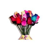 24 Small Bud Wooden Roses Bouquet- Assorted Colors