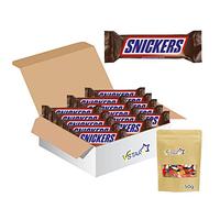 24 SNICKERS Standard 48g Chocolate Bars Original Fresh Stock with 50g Sweet Bag - VSTAR