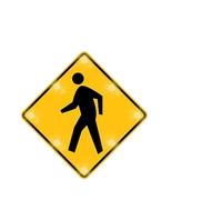 24" Solar LED Crosswalk Sign - IP65, 3M Reflective Film(24inches)