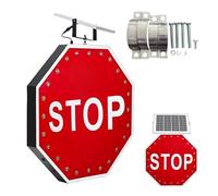 24" Solar Traffic Sign - 2-Pack, Blinking LED, for Road & Driveway