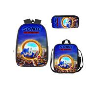 (24) Sonic 3 Piece School Bag Lunch Bag Pencil Case Kids Set