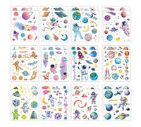 24 Space Element Tattoos, Fun Planet Pattern Tattoos, Temporary Stickers For Body And Arms, Party Decorations, Long-Lasting Waterproof.