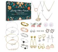 24 Sparkling Surprises: Jewelry Advent Calendar for Woman, Fashionable Necklace, Earrings, Rings & Bracelet Reveals