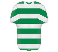 24" Sport Shirt Green/White Hoop Metallic Foil Balloon