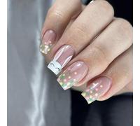 24% square artificial nail with rabbit press yeast wick to nail on nail Strengthen holiday look stick on top of nail