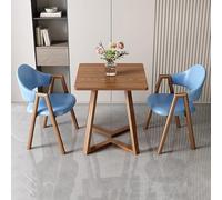 24" Square Dining Table Set - 1 Small Coffee Table 2 Upholstered Faux Leather Chairs - Reception Kitchen & Living Room Furniture - Stylish & Compact Design