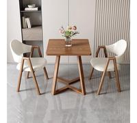 24" Square Dining Table Set with 1 Coffee Table & 2 Faux Leather Chairs Upholstered Armchairs for Kitchen & Office Stylish Reception Furniture in Multiple Colors.