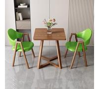 24" Square Dining Table Set with 1 Small Coffee Table & 2 Upholstered Chairs Faux Leather/Fabric Reception & Kitchen Furniture Modern Living Room Accent