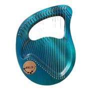 24 String Lyre Harp - Mahogany Wood, Steel Strings, with Carrying Case, Tuning Key, and English Manual - for Beginners and Music Lovers(B)