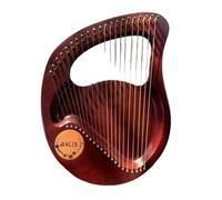 24 String Lyre Harp - Mahogany Wood, Steel Strings, with Carrying Case, Tuning Key, and English Manual - for Beginners and Music Lovers(Brown)