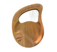 24 String Lyre Harp - Mahogany Wood, Steel Strings, with Carrying Case, Tuning Key, and English Manual - for Beginners and Music Lovers(Wood Color)