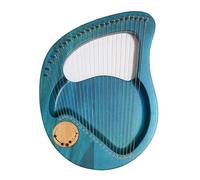 24 String Lyre Harp - Solid Mahogany, Includes Tuning Wrench, Spare Strings, and English Manual - Ideal for Beginners and Music Lovers(Clear Blue)