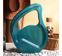 24 String Lyre Harp Solid Wood Mahogany Harp Metal Strings with Carry Bag Tuning Wrench String Lyre