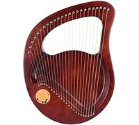 24 String Lyre Harp, Solidwood Mahogany, Best Gift For Beginner Music Lovers Kids Adult, With Tuning Wrench Pick, Spare String, And English Music Tutorial,Red