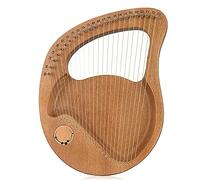 24 String Lyre Harp, Solidwood Mahogany, Best Gift For Beginner Music Lovers Kids Adult, With Tuning Wrench Pick, Spare String, And English Music Tutorial (Color : Brown)