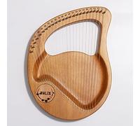 24 Strings Lyre Harp for Adult/Kids/Beginners, Mahogany Lyre Harp with Reliable Gig Bag and Tuning Wrench, Strings Musical Instrument (Color : Burlywood)