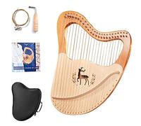 24 Strings Lyre Harp, Metal Strings Mahogany Instrument with EVA Bag, Tuning Wrench, Spare Strings, User's Manual, Gift for Beginners Music Lovers Adult