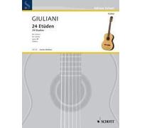 24 Studies op. 48 guitar (easy - difficult) Giuliani Schott Music Saddle-wire st