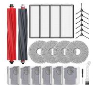 24 Stück Qrevo Master Zubehör kompatibel mit Qrevo Master/Qrevo Slim Rboter-Staubsauger, 2 Rollenbürste, 4 HEPA-Filter, 6 Staubbeutel, 4 Wischtücher, 6 Seitenbürsten