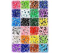 24 Style 800 pcs Evil Eye Beadsfor Jewelry Making, Charms with 1mm Hole
