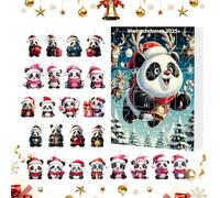 24 Suspensions Acrylique 2D Animaux Panda - Calendrier De L'Ornements De Noël | Décorations De Sapin, Voiture, Fenêtre, Suspension Mur, Porte | Compte À Rebours Noël 2025 Fête Hivernale