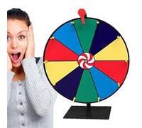 24" Tabletop Prize Wheel, Spin-the Wheel Dry Erase, 14 Slots with Base, 2 Pointers, Wheel of Fortune Spin Game, Pub Trade Show Carnival