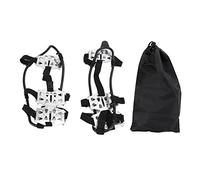 24 Teeth Climbing Crampons Stainless Steel Antiskid Snow Ice Cleats for Hiking Mountaineering Skiing Rubber Durable Traction Gear M Size 27 39 L Size 40 46 with Storage Bag (L)