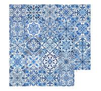 24 Tile Decal for Kitchen Decor, Blue and White Moroccan Tile Stickers Vintage Stair Sticker, Waterproof Tile Decal Stickers, Modern Style Peel and Stick Backsplash for Kitchen Living Room Home