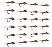 24 Tungsten Bead Head Nymph Fly Fishing Flies Assortment for Trout Fishing, Pheasant Tail Patterns, Fly Fishing Kit Size 12-18
