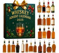 24 Unique Drinks for 24 Days, 2025 Whiskey Advent Calendar, A Daily Tasting Journey Through World Whisky & Scotch, Premium for Men Green