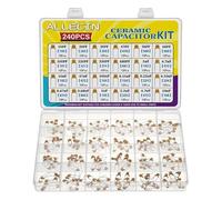 24 Values 240 Pieces Capacitor, Capacitors 10pF to 10uF Capacitor Set Classification Kit, Ceramic Capacitor for Areas Such as Computers, Data Processing and Industrial Control